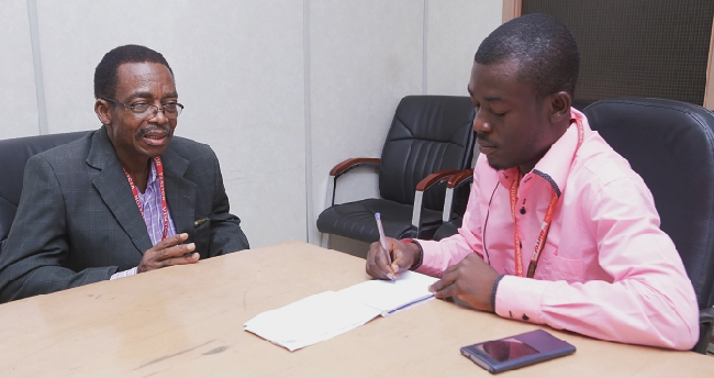 Mr Jervis Djokoto with Daily Graphic reporter Emmanuel Ebo Hawkson Support group creates awareness of Parkinson’s disease
