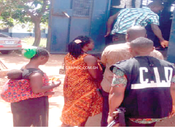 Some of the accused persons boarding a police vehicle after court proceedings. Some of the accused persons boarding a police vehicle after court proceedings.