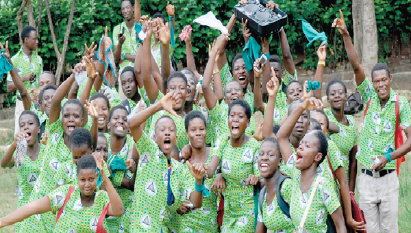 2017 B.E.C.E candidates of the A.M.E. Zion Basic School in Kumasi in a jubilant mood after they wrote their last paper at the Kumasi Anglican SHS centre. 2017 B.E.C.E candidates of the A.M.E. Zion Basic School in Kumasi in a jubilant mood after they wrote their last paper at the Kumasi Anglican SHS centre.