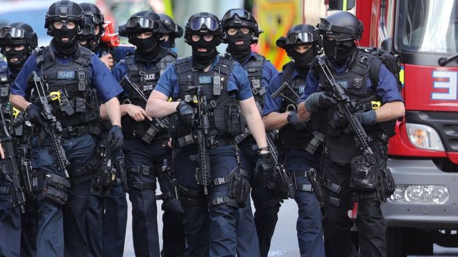 Counter-terrorism police are at the scene of the attack on Sunday morning. GETTY IMAGES Counter-terrorism police are at the scene of the attack on Sunday morning. GETTY IMAGES