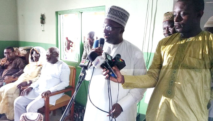 Vice-President Mahamudu (second right), addressing Muslims at the Shama Junction mosque Vice-President Mahamudu (second right), addressing Muslims at the Shama Junction mosque