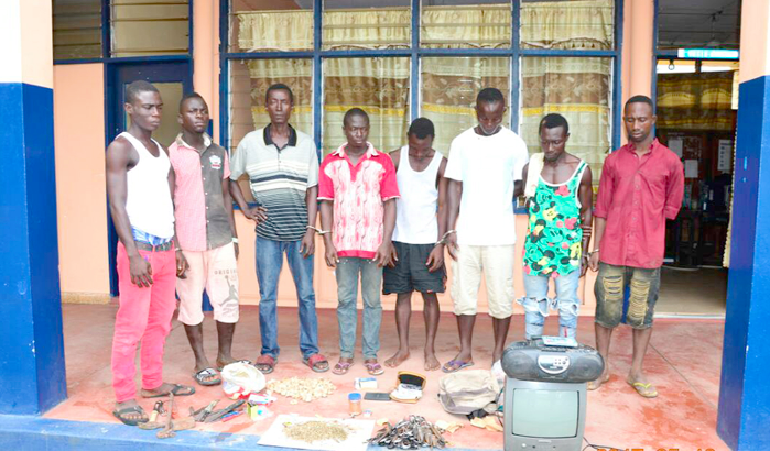 Some suspects roundedup by the police Some suspects roundedup by the police