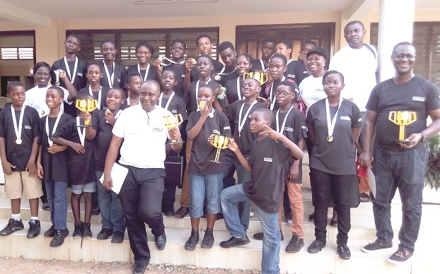 The winning team and runners up from Hermann Gmeiner School display their prizes after the competition The winning team and runners up from Hermann Gmeiner School display their prizes after the competition