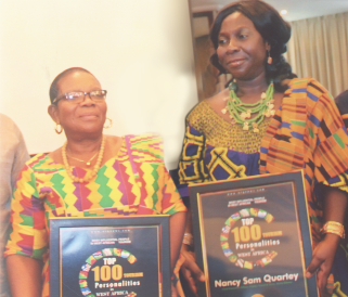 Mrs Bella Ahu and Mrs Nancy Sam Quartey with their award Mrs Bella Ahu and Mrs Nancy Sam Quartey with their award