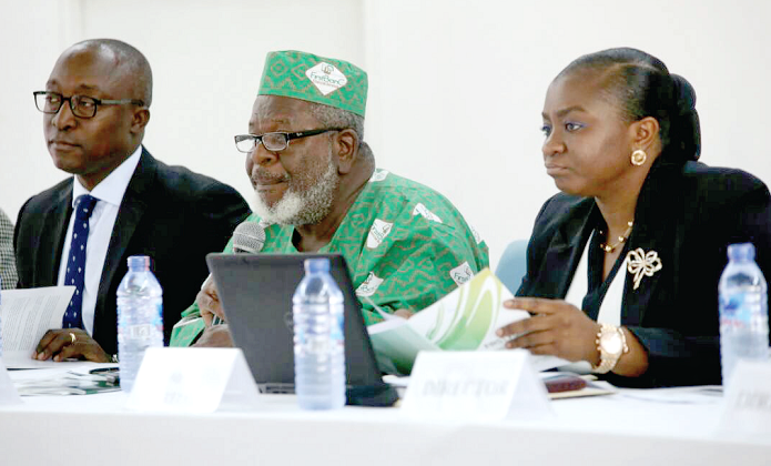 Prof. Cletus Dordunoo (middle) speaking at the AGM in Accra. With him are Mr Amenyo Setordzie, Managing Director, FirstBanC Financial Services, and Ms Brenda Semevo Afari, Company Secretary. Picture: Samuel Tei Adano Prof. Cletus Dordunoo (middle) speaking at the AGM in Accra. With him are Mr Amenyo Setordzie, Managing Director, FirstBanC Financial Services, and Ms Brenda Semevo Afari, Company Secretary. Picture: Samuel Tei Adano