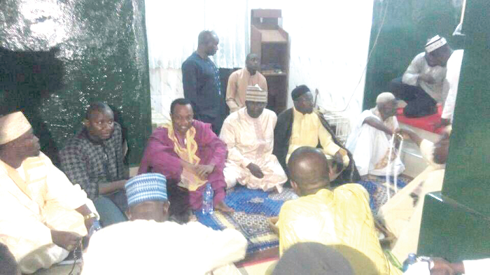 • Vice-President Dr Mahamudu Bawumia (arrowed) in the company of some Muslim leaders at the Sunyani Central Mosque during the visit • Vice-President Dr Mahamudu Bawumia (arrowed) in the company of some Muslim leaders at the Sunyani Central Mosque during the visit