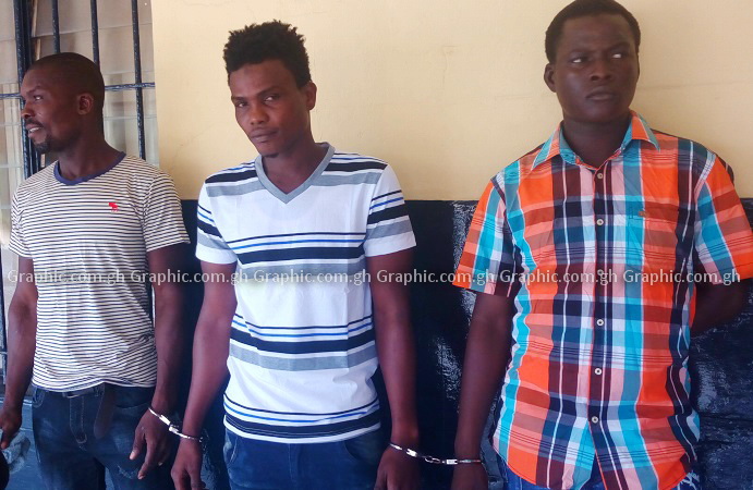 The three suspects (from left); Asafoatse Nii Quaye Kortey, Musah Mohammed and Rahim Yakubu The three suspects (from left); Asafoatse Nii Quaye Kortey, Musah Mohammed and Rahim Yakubu