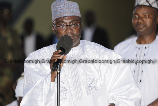 Vice-President, Dr Mahamudu Bawumia, addressing the guests during the IFTAR prayers at the Forecourt of the Flagstaff House