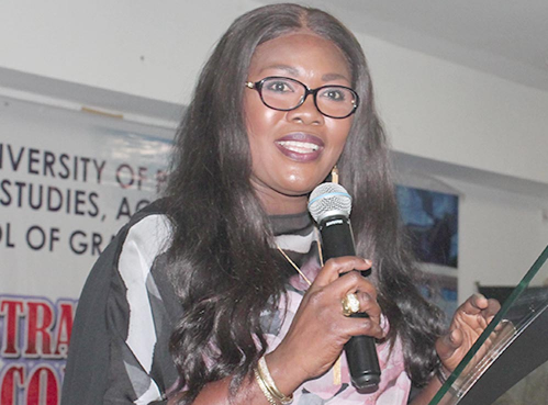 Prof. Goski Alabi giving an address at the colloquium Prof. Goski Alabi giving an address at the colloquium