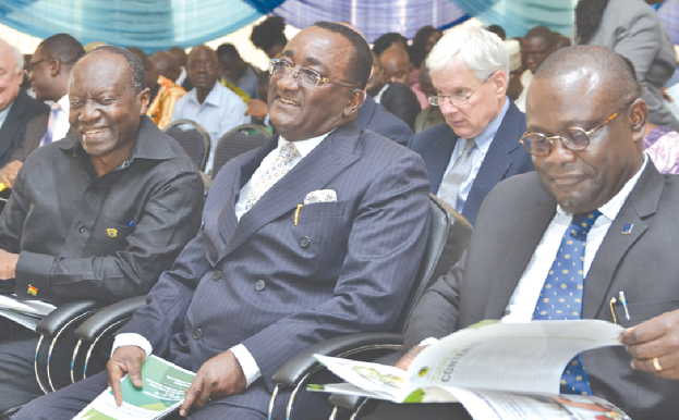 Mr Ofori-Atta, Mr Afriyie Akoto and other officials at the launch of the fund Mr Ofori-Atta, Mr Afriyie Akoto and other officials at the launch of the fund