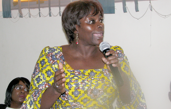 Mrs Akua Amartey making a contribution Mrs Akua Amartey making a contribution
