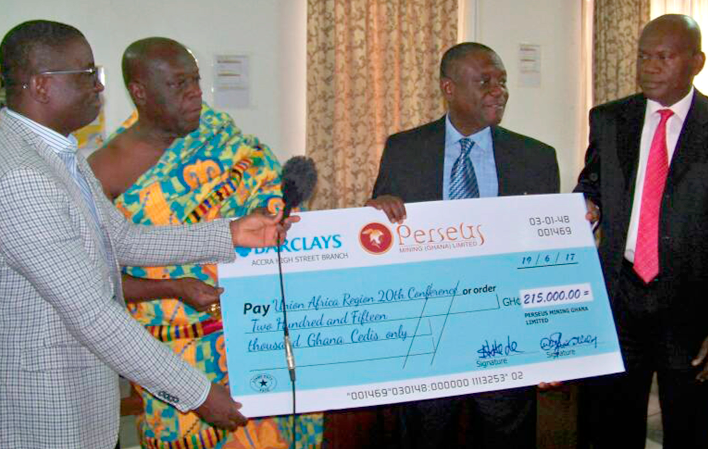 Dr Frank Bonsu, Ehunabobrim Prah Agyensiam, Mr Stephen Kofi Ndede and Edwin Allotey Acquaye after the presentation Dr Frank Bonsu, Ehunabobrim Prah Agyensiam, Mr Stephen Kofi Ndede and Edwin Allotey Acquaye after the presentation