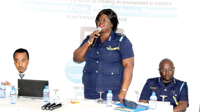 Theresa Kyei Asare, Customs sector commander KIA (1) delivering a speech 