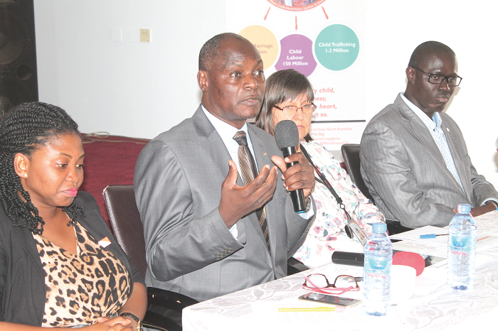 Mr Dickens Thunde (2nd left) addressing participants in Accra. Those with him are Mr Sagane Thiaw (right), Ms Esther Lehmann-Sow (2nd right) and Ms Irene Sawerteh (left). Picture: EDNA ADU-SERWAA Mr Dickens Thunde (2nd left) addressing participants in Accra. Those with him are Mr Sagane Thiaw (right), Ms Esther Lehmann-Sow (2nd right) and Ms Irene Sawerteh (left). Picture: EDNA ADU-SERWAA