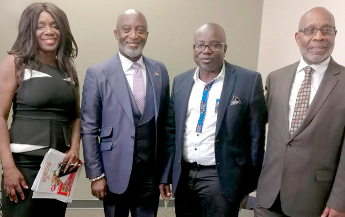 Mr Yofi Grant (second from left) in pose with Ms Florence Torson-Hart, President of the US Ghana Chamber of Commerce and Mr Akwasi Agyemang, CEO, Ghana Tourism Authority Mr Yofi Grant (second from left) in pose with Ms Florence Torson-Hart, President of the US Ghana Chamber of Commerce and Mr Akwasi Agyemang, CEO, Ghana Tourism Authority