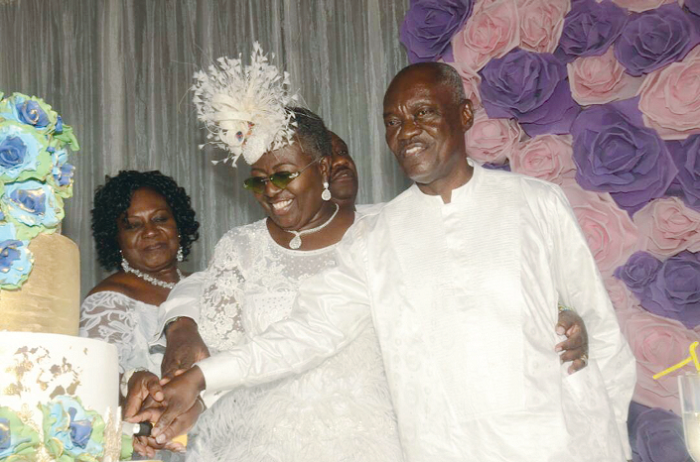 Gifty is joined by her husband Mr K.T. Dadzie and a friend to cut the birthday cake. Gifty is joined by her husband Mr K.T. Dadzie and a friend to cut the birthday cake.