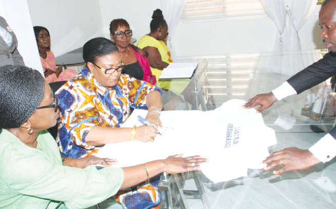 The First Lady endorsing to be the Ambassador for the cancer campaign The First Lady endorsing to be the Ambassador for the cancer campaign
