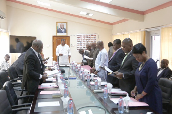 At the inauguration of the 17-member Board of Trustees of the Ghana Education Trust Fund (GETFund) in March 2017 At the inauguration of the 17-member Board of Trustees of the Ghana Education Trust Fund (GETFund) in March 2017