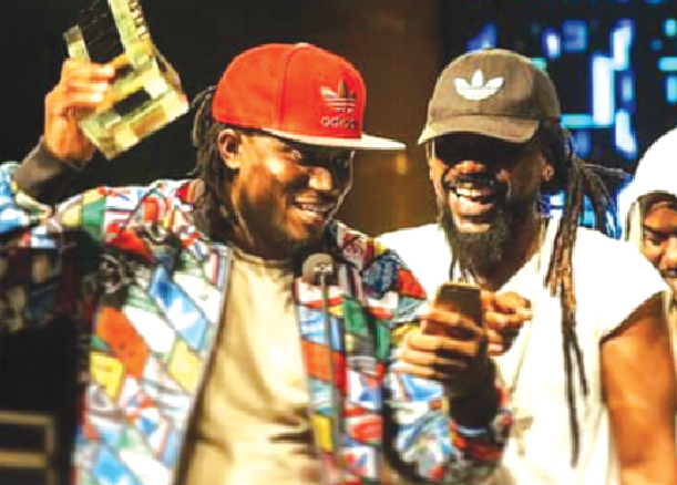 Brainy Beatz (left) with Samini