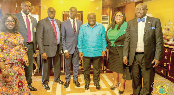 The UT delegation with President Nana Addo Dankwa Akufo-Addo and Mrs Frema Opare (left), the Chief of Staff The UT delegation with President Nana Addo Dankwa Akufo-Addo and Mrs Frema Opare (left), the Chief of Staff