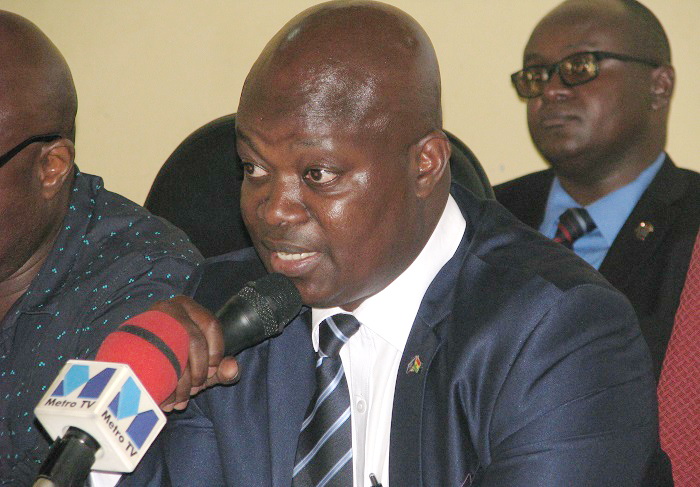 Prof. Ahmed N. Zakariah, CEO of the National Ambulance Service, making a statement during the meeting. Picture: ESTHER ADJEI