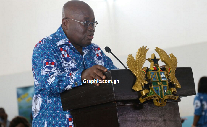 President Nana Addo Dankwa Akufo-Addo speaking at the 90th anniversary of Krobo Girls SHS  Krobo in the Eastern Region  