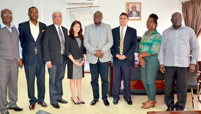 Mr Ibrahim Mohammed Awal (middle), Minister of Business Development, with some officials from Melcom Group of Companies. Picture: INNOCENT K. OWUSU Mr Ibrahim Mohammed Awal (middle), Minister of Business Development, with some officials from Melcom Group of Companies. Picture: INNOCENT K. OWUSU