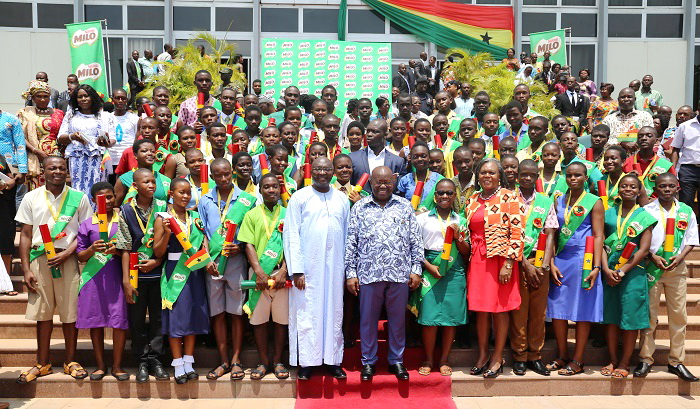 President Akufo-Addo and Vice-President Alhaji Dr Mahamudu Bawumia with recipients of the national awards in Accra. Picture: SAMUEL TE ADANO