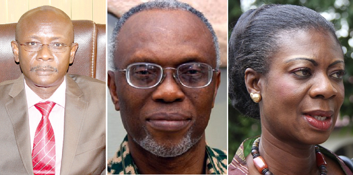 Professor Akilagpa Sawyer, the Chair of the National Council of the African Peer Review Mechanism; Mrs Kate Quartey-Papafio, the CEO of the Reroy Group; Dr Kwame Akuffo Anoff-Ntow, the Director-General of the Ghana Broadcasting Corporation (GBC), and Rev. John Kwesi Darko, the Managing Director of Innolink Security Printing Limited Professor Akilagpa Sawyer, the Chair of the National Council of the African Peer Review Mechanism; Mrs Kate Quartey-Papafio, the CEO of the Reroy Group; Dr Kwame Akuffo Anoff-Ntow, the Director-General of the Ghana Broadcasting Corporation (GBC), and Rev. John Kwesi Darko, the Managing Director of Innolink Security Printing Limited