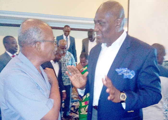 Mr Kenneth Kwamina Thompson (right) interacting with a participant after the event Mr Kenneth Kwamina Thompson (right) interacting with a participant after the event