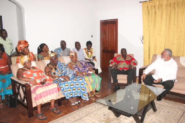 Former President Jerry John Rawlings (right) explaining a point to the delegation. Picture: NII MARTEY M. BOTCHWAY Former President Jerry John Rawlings (right) explaining a point to the delegation. Picture: NII MARTEY M. BOTCHWAY
