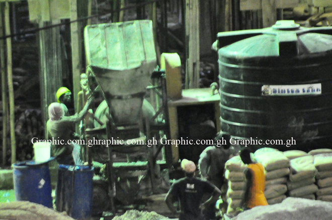 When a team from Graphic Online visited the site last Tuesday around 11:30 pm, construction work was briskly ongoing as usual.