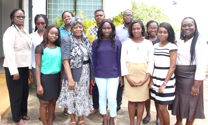 Dr Mensah-Kutin(left) and Mrs Hamida Harrison(third from left) with the participants Dr Mensah-Kutin(left) and Mrs Hamida Harrison(third from left) with the participants