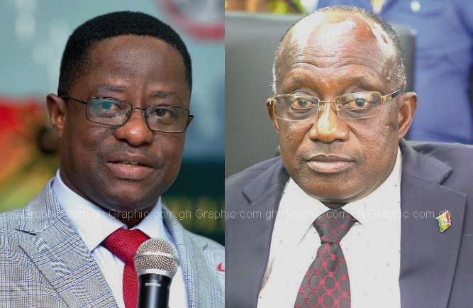 The Minister of Lands and Natural Resources, Mr John Peter Amewu, and the Ashanti Regional Minister, Mr Simon Osei-Mensah The Minister of Lands and Natural Resources, Mr John Peter Amewu, and the Ashanti Regional Minister, Mr Simon Osei-Mensah