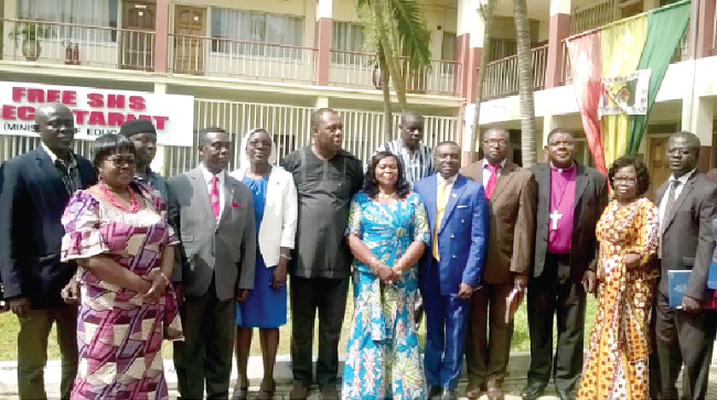 Some of the council members with Dr Matthew Opoku Prempeh after the inauguration Some of the council members with Dr Matthew Opoku Prempeh after the inauguration