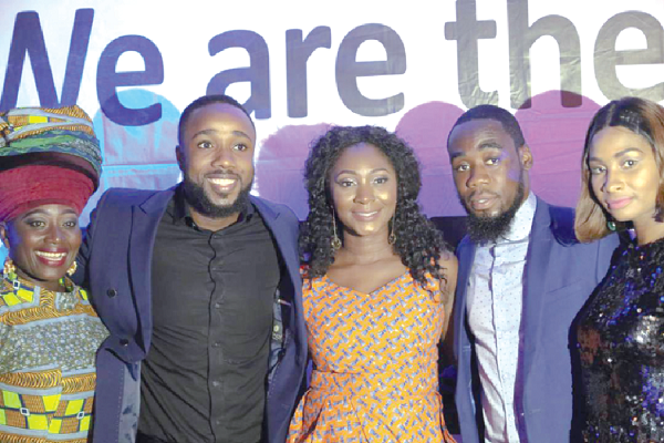 3FM’s Miriam Osei Agyemang (middle) poses with Akumaa Mama Zimbi, Harold Amenya and other cast members from Sadia 3FM’s Miriam Osei Agyemang (middle) poses with Akumaa Mama Zimbi, Harold Amenya and other cast members from Sadia