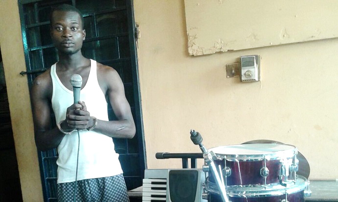 Ben Kwesi Yarkah, the suspect, and the stolen instrument