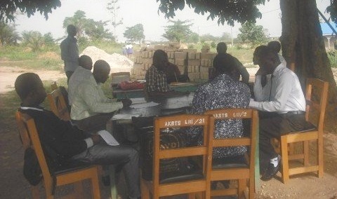 The school authorities in a meeting