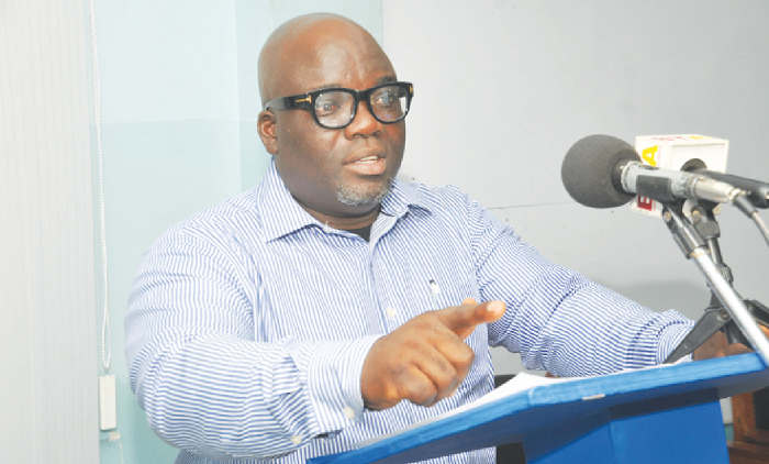  Mr Kuuku Ampiah, Spokesperson for the Coalition for Rejuvination and Reorganization of NDC, addressing the media