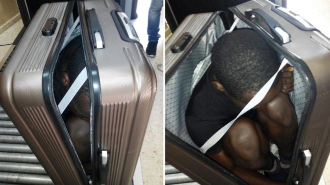 Spanish police in Ceuta released this photo on Sunday Spanish police in Ceuta released this photo on Sunday