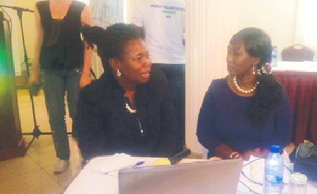 Ms Patience Agyare-Kwabi (right) interacting with Ms Clara Tigenoah (left) at the workshop Ms Patience Agyare-Kwabi (right) interacting with Ms Clara Tigenoah (left) at the workshop