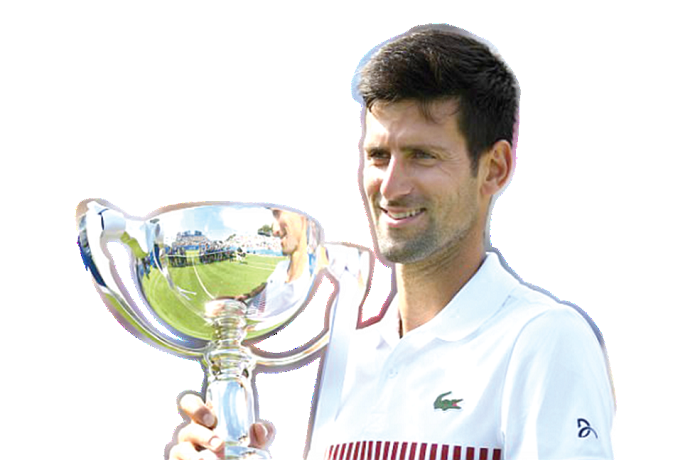 • Novak Djokovic proved his form by beating Gael Monfils to win the Aegon International • Novak Djokovic proved his form by beating Gael Monfils to win the Aegon International