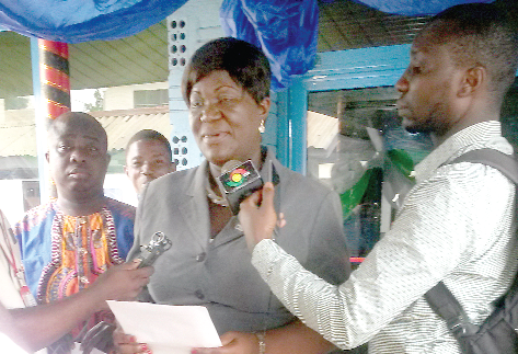  Mrs Alabi-Fiagbe, the CEO, interacting with journalists