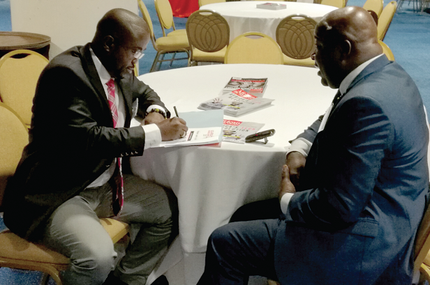 Mr Michael Okyere Baafi (right) talking to Mr Charles Benoni Okine, Assistant Editor, Graphic Business Mr Michael Okyere Baafi (right) talking to Mr Charles Benoni Okine, Assistant Editor, Graphic Business
