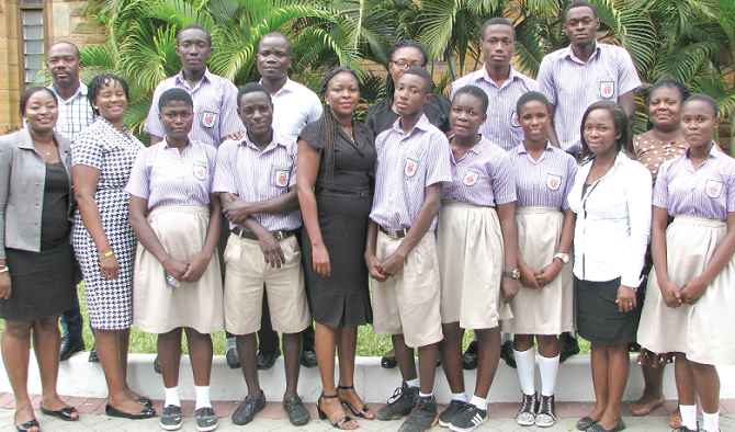 Mrs Jacqueline Avotri (5th left) with some officials of the Economic and Organised Crime Office and students of the Holy Trinity Cathedral Senior High School Mrs Jacqueline Avotri (5th left) with some officials of the Economic and Organised Crime Office and students of the Holy Trinity Cathedral Senior High School