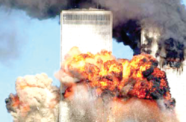 The 9/11 attacks in which two planes flew into the World Trade Centre (WTC) buildings in New York City The 9/11 attacks in which two planes flew into the World Trade Centre (WTC) buildings in New York City