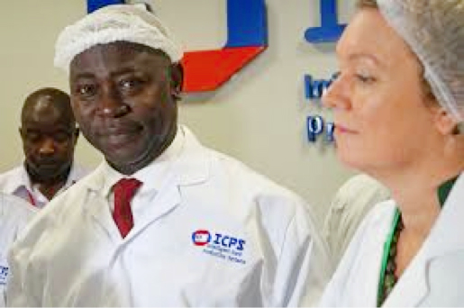 Moses Baiden at his ID factory in Accra Moses Baiden at his ID factory in Accra