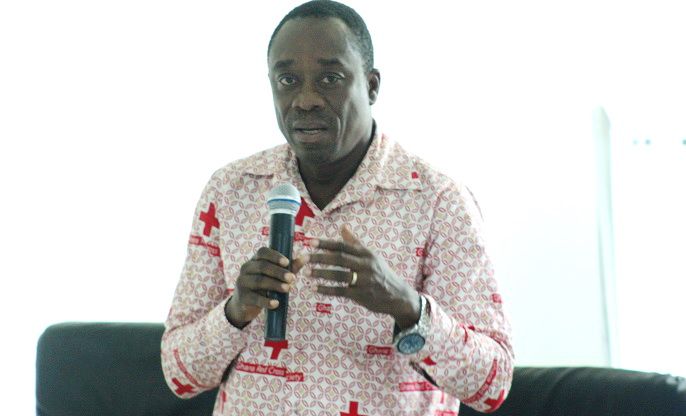 Mr Samuel Kofi Addo, General Secretary of Ghana Red Cross Society, making a statement at the event