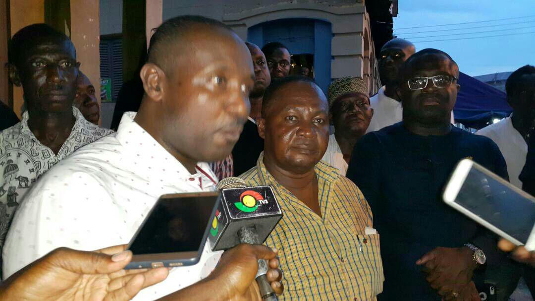 NPP Subin 'fight': John Boadu (left) settles rift between MP, Eugene Antwi (extreme right) and party chairman Francis Boamah (middle) NPP Subin 'fight': John Boadu (left) settles rift between MP, Eugene Antwi (extreme right) and party chairman Francis Boamah (middle)
