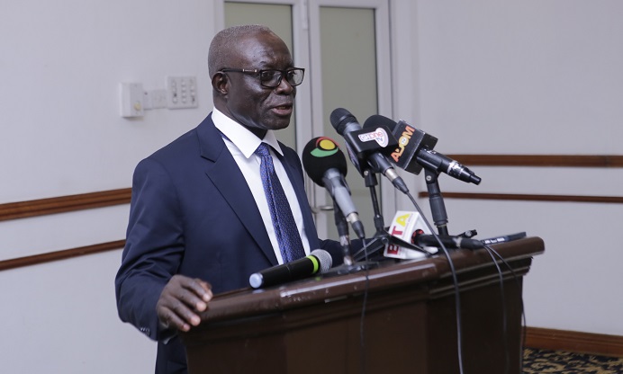 Mr Kwame Asafu-Adjei delivering his address at the conference in Accra